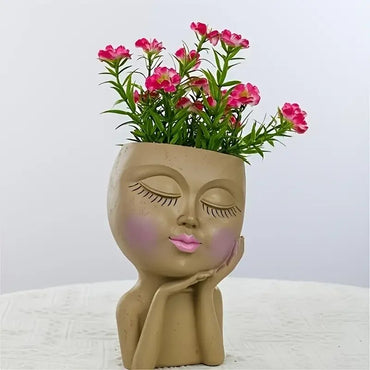 Shy Girl Face Planter Decorations